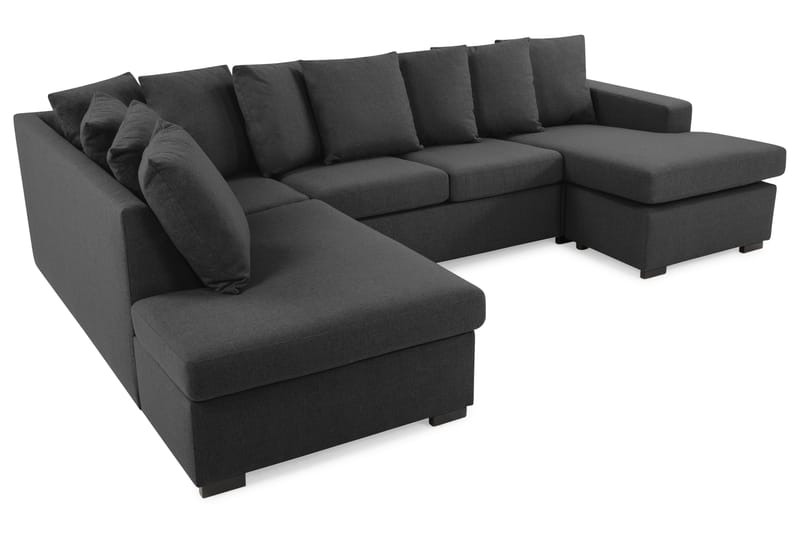 U-sofa Nevada Large Divan Høyre inkl. Konvoluttputer - Svart - Møbler - Sofaer - U-sofa