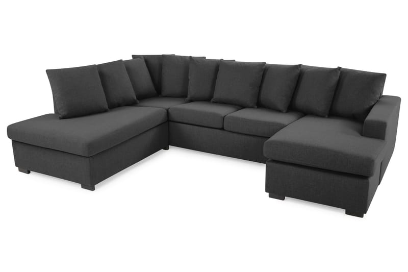 U-sofa Nevada Large Divan Høyre inkl. Konvoluttputer - Svart - Møbler - Sofaer - U-sofa