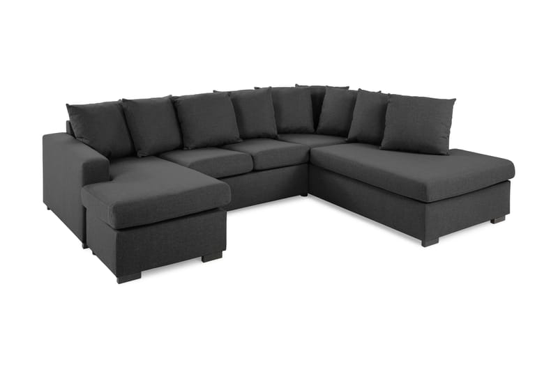 U-sofa Nevada Small Divan Venstre inkl. Konvoluttputer - Mørkgrå - Møbler - Sofaer - U-sofa