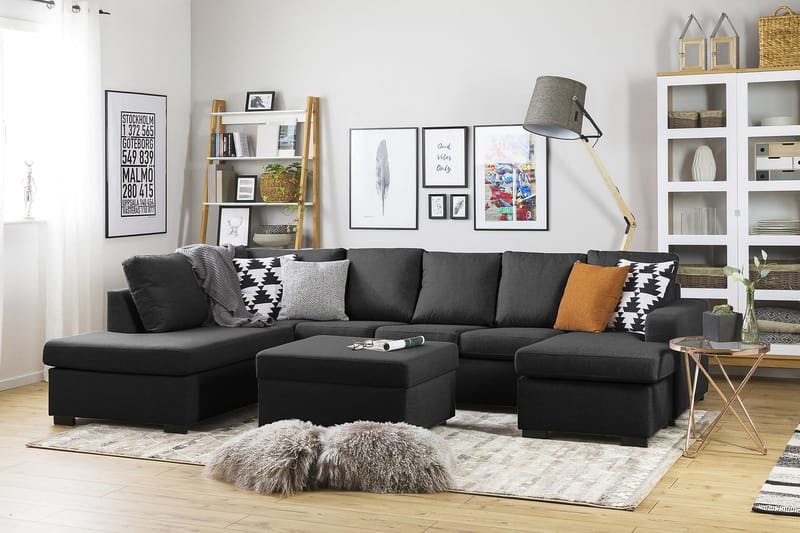 U-sofa Nevada XL Divan Høyre - Antrasitt - Møbler - Sofaer - U-sofa