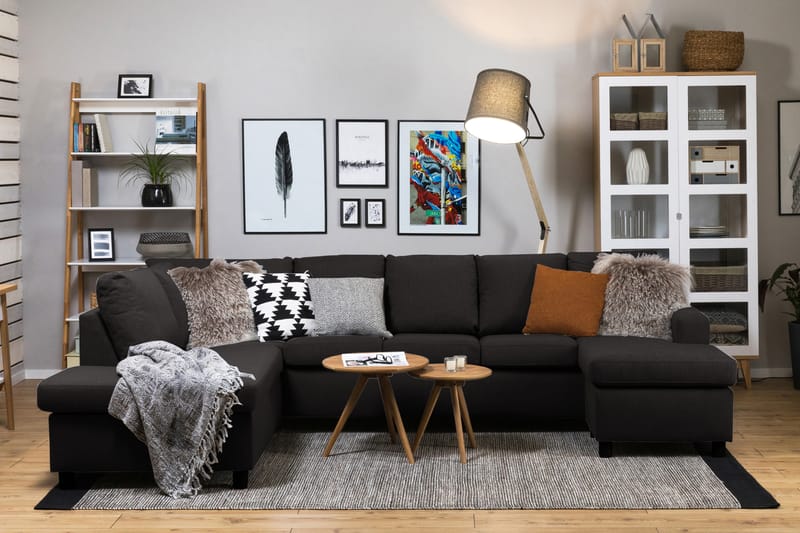 U-sofa Nevada XL Divan Høyre - Antrasitt - Møbler - Sofaer - U-sofa