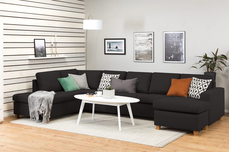 U-sofa Nevada XL Divan Høyre - Antrasitt - Møbler - Sofaer - U-sofa