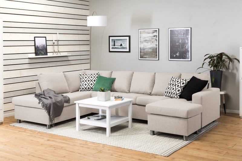 U-sofa Nevada XL Divan Høyre - Beige - Møbler - Sofaer - U-sofa