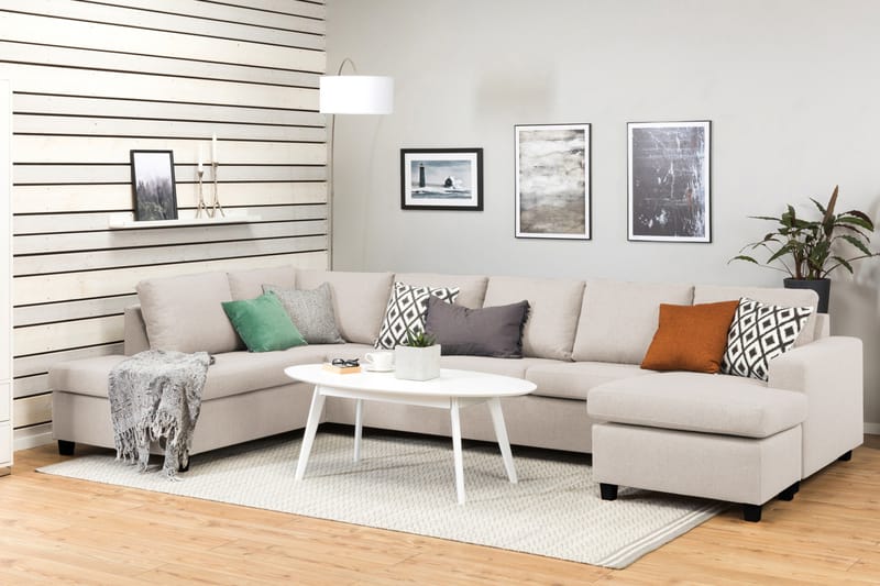 U-sofa Nevada XL Divan Høyre - Beige - Møbler - Sofaer - U-sofa