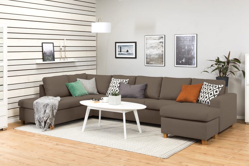 U-sofa Nevada XL Divan Høyre - Brun - Møbler - Sofaer - U-sofa