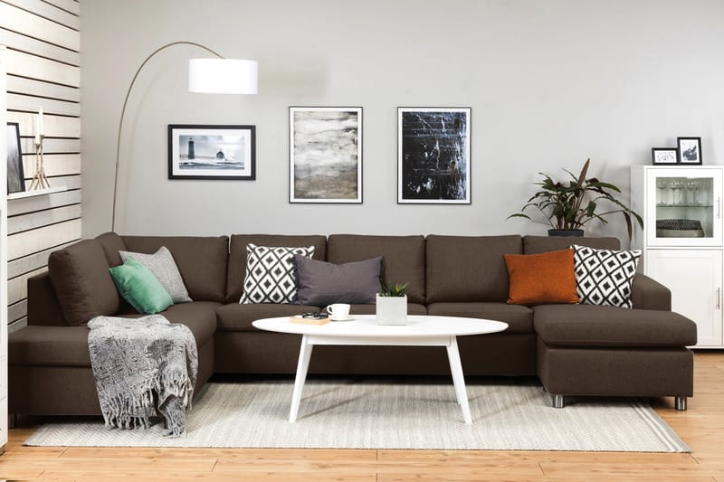 U-sofa Nevada XL Divan Høyre - Brun - Møbler - Sofaer - U-sofa