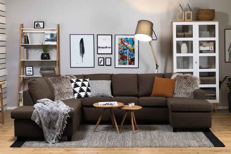 U-sofa Nevada XL Divan Høyre - Brun - Møbler - Sofaer - U-sofa