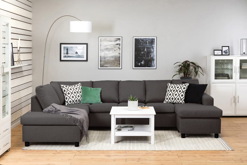 U-sofa Nevada XL Divan Høyre - Mørkgrå - Møbler - Sofaer - U-sofa