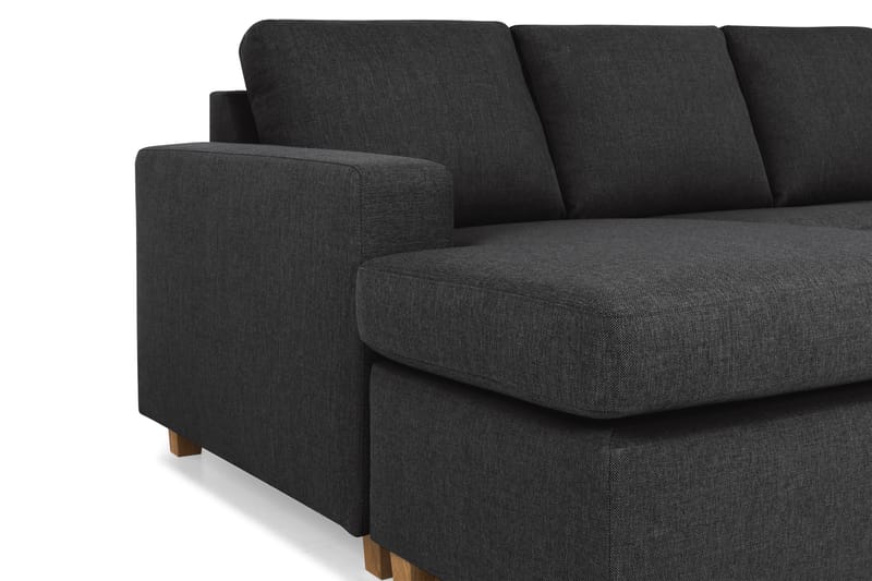 U-sofa Nevada XL Divan Venstre - Antrasitt - 2 seters sofa med divan - 4 seters sofa med divan - Fløyelssofaer - Skinnsofaer - 3 seters sofa med divan - U-sofa