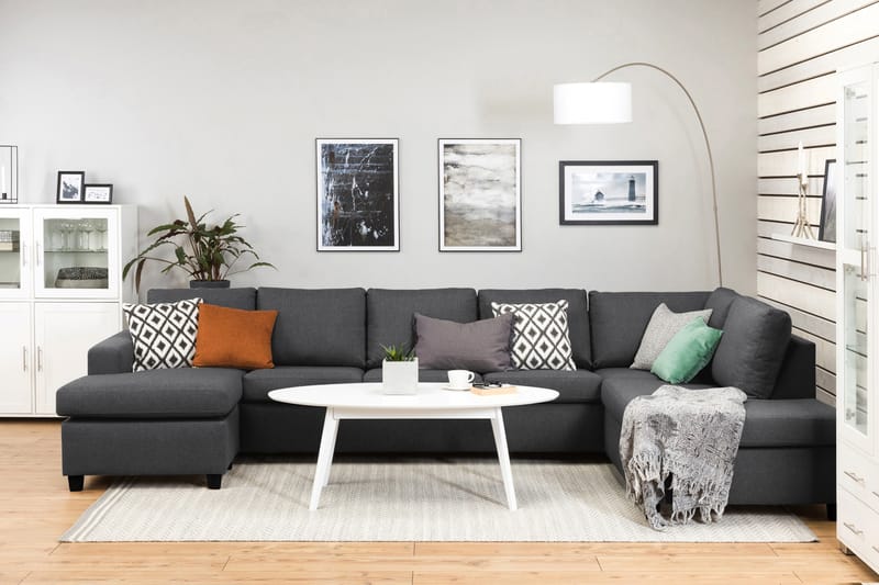 U-sofa Nevada XL Divan Venstre - Mørkgrå - Møbler - Sofaer - U-sofa