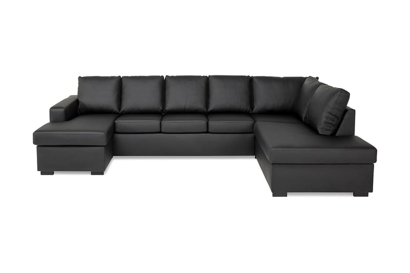 U-sofa Nevada XL Divan Venstre - Svart Kunstlær - Møbler - Sofaer - U-sofa