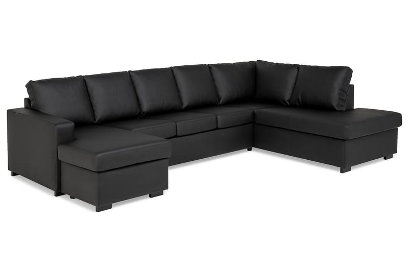 U-sofa Nevada XL Divan Venstre - Svart Kunstlær - Møbler - Sofaer - U-sofa