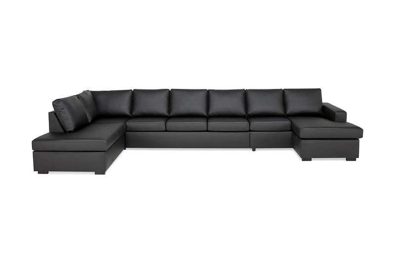 U-sofa Nevada XXL Divan Høyre - Svart Kunstlær - Møbler - Sofaer - U-sofa