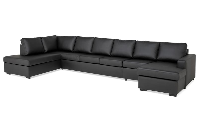 U-sofa Nevada XXL Divan Høyre - Svart Kunstlær - Møbler - Sofaer - U-sofa