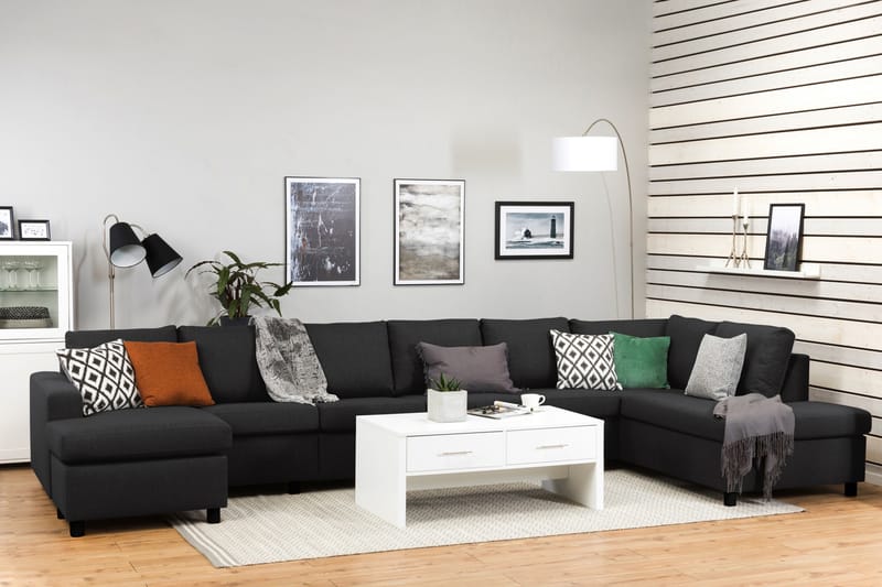 U-sofa Nevada XXL Divan Venstre - Antrasitt - Møbler - Sofaer - U-sofa