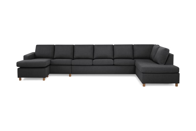 U-sofa Nevada XXL Divan Venstre - Mørkgrå - 2 seters sofa med divan - 4 seters sofa med divan - Fløyelssofaer - Skinnsofaer - 3 seters sofa med divan - U-sofa