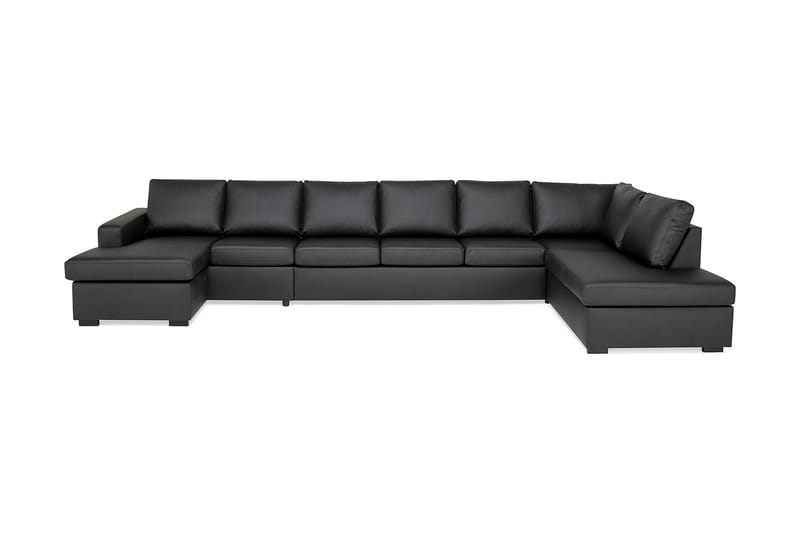 U-sofa Nevada XXL Divan Venstre - Svart Kunstlær - Møbler - Sofaer - U-sofa