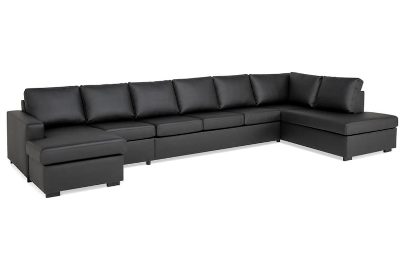 U-sofa Nevada XXL Divan Venstre - Svart Kunstlær - Møbler - Sofaer - U-sofa