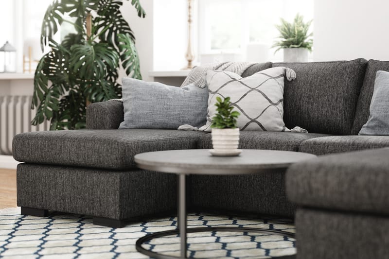 U-sofa Ohio med Divan Venstre - Svartmelerad - Møbler - Sofaer - U-sofa