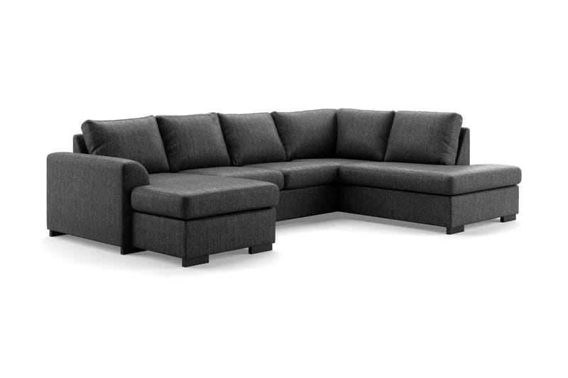 U-sofa Ohio med Divan Venstre - Svartmelerad - Møbler - Sofaer - U-sofa