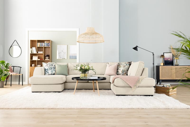 U-sofa Ontario Large med Divan Høyre - Beige - Møbler - Sofaer - U-sofa