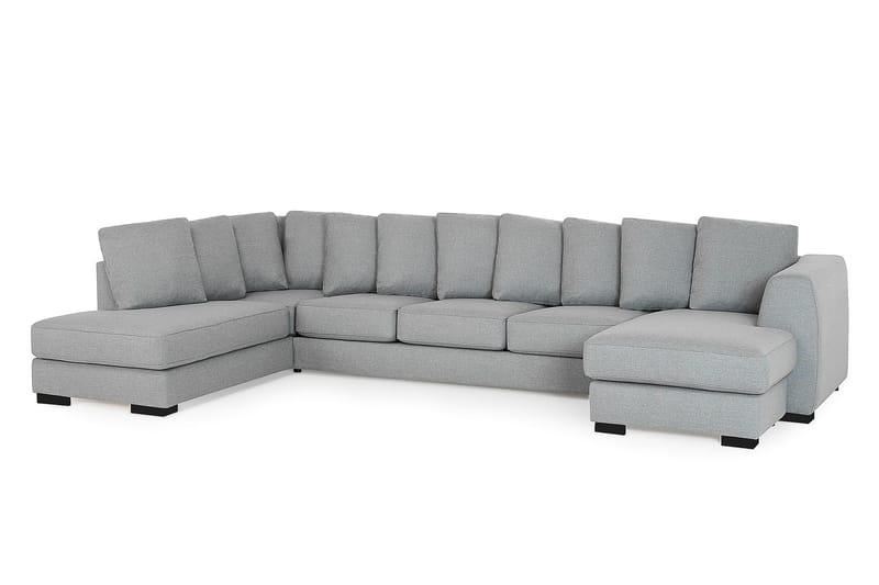 U-sofa Ontario Large med Divan Høyre inkl. Konvoluttputer - Lysgrå - Møbler - Sofaer - U-sofa