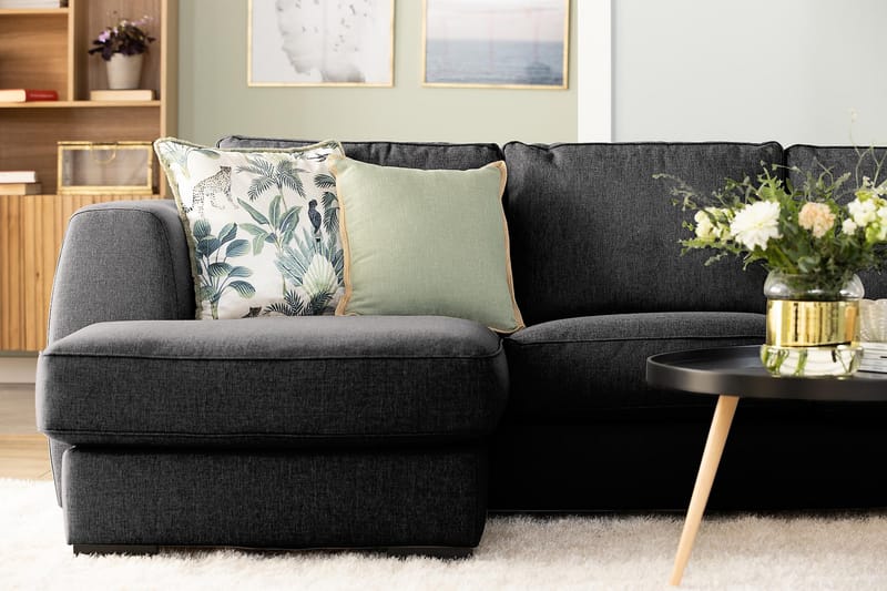 U-sofa Ontario Large med Divan Høyre - Mørkgrå - Møbler - Sofaer - U-sofa