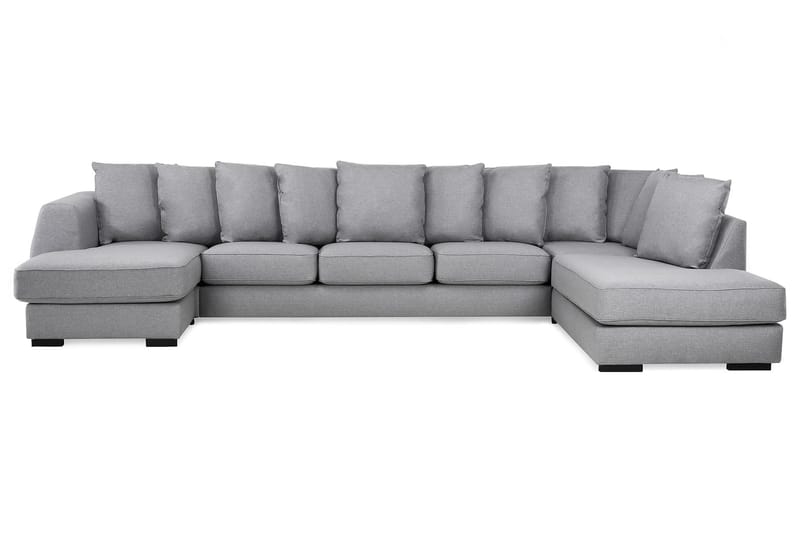 U-sofa Ontario Large med Divan Venstre inkl. Konvoluttputer - Lysgrå - Møbler - Sofaer - U-sofa