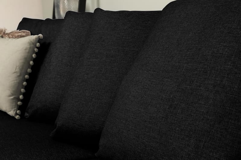 U-sofa Ontario Large med Divan Venstre inkl. Konvoluttputer - Svart - Møbler - Sofaer - U-sofa