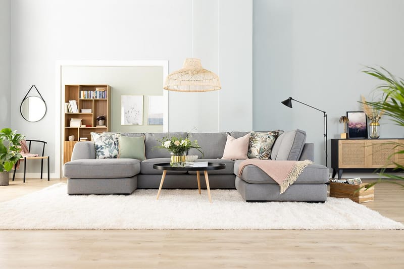 U-sofa Ontario Large med Divan Venstre - Lysgrå - Møbler - Sofaer - U-sofa