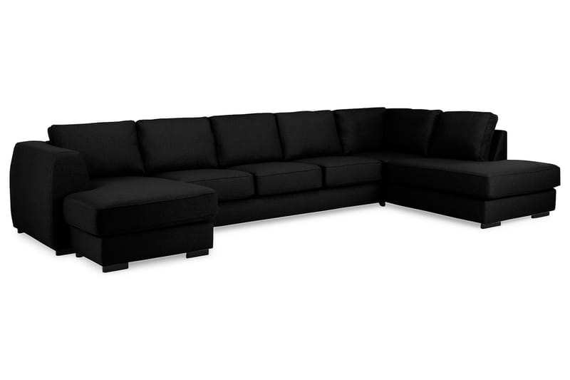 U-sofa Ontario Large med Divan Venstre - Svart - Møbler - Sofaer - U-sofa