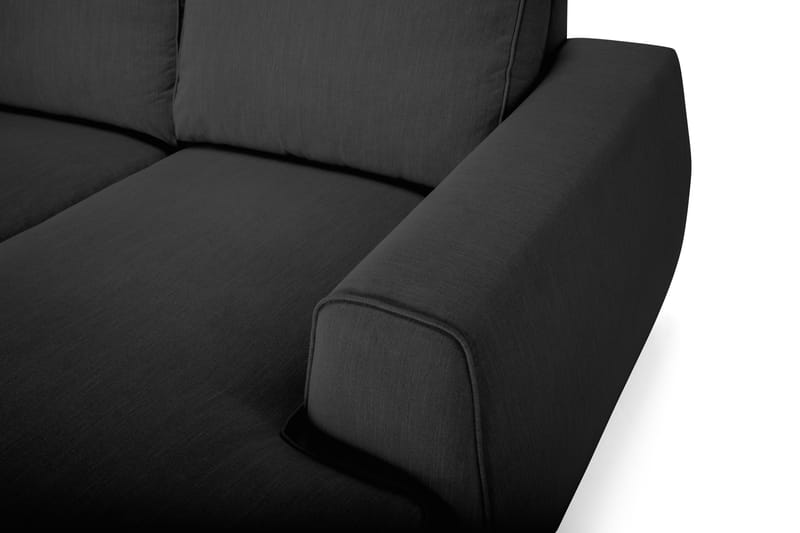 U-sofa Ontario med Divan Large Høyre - Linsvart - 2 seters sofa med divan - 4 seters sofa med divan - Fløyelssofaer - Skinnsofaer - 3 seters sofa med divan - U-sofa