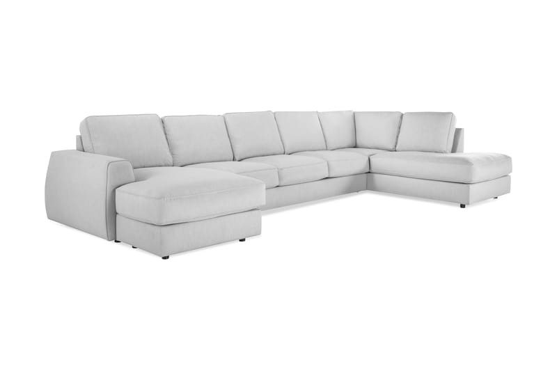 U-sofa Ontario med Divan Large Venstre - Lingrå - 2 seters sofa med divan - 4 seters sofa med divan - Fløyelssofaer - Skinnsofaer - 3 seters sofa med divan - U-sofa