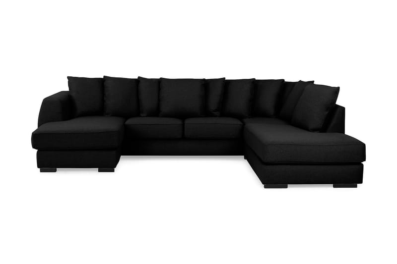 U-sofa Ontario med Divan Venstre inkl. Konvoluttputer - Svart - Møbler - Sofaer - U-sofa