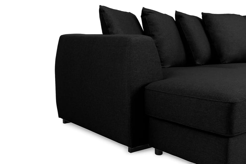 U-sofa Ontario med Divan Venstre inkl. Konvoluttputer - Svart - Møbler - Sofaer - U-sofa