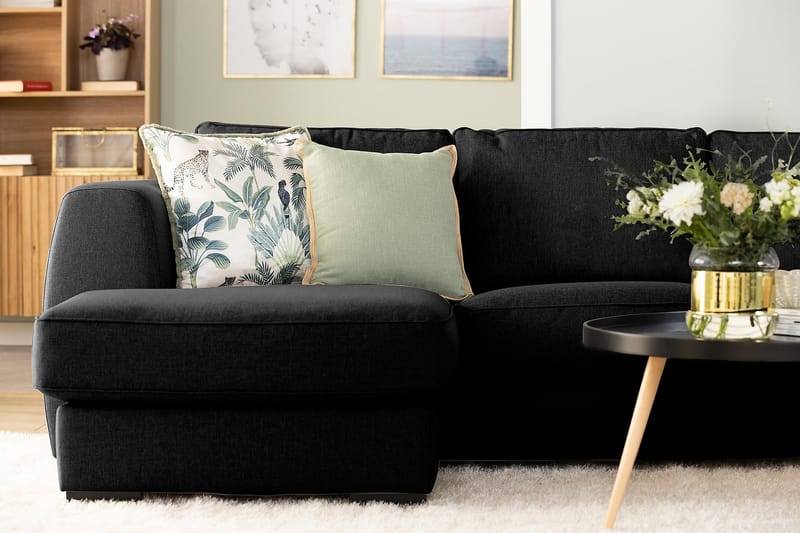 U-sofa Ontario med Divan Venstre - Svart - Møbler - Sofaer - U-sofa