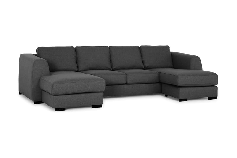 U-sofa Ontario med Dobbeldivan - Antrasitt - Møbler - Sofaer - U-sofa