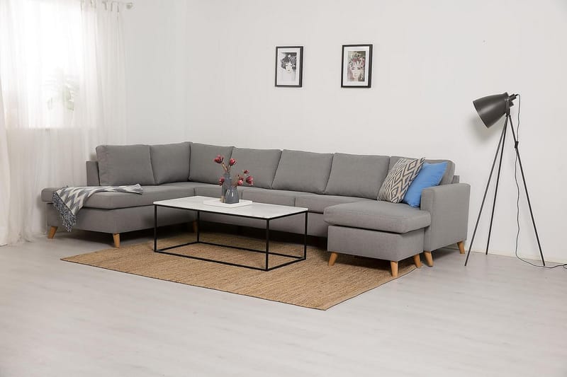 U-sofa Yen Large med Divan Høyre - Lysgrå - Møbler - Sofaer - U-sofa