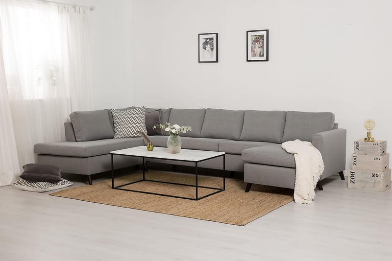 U-sofa Yen Large med Divan Høyre - Lysgrå - Møbler - Sofaer - U-sofa