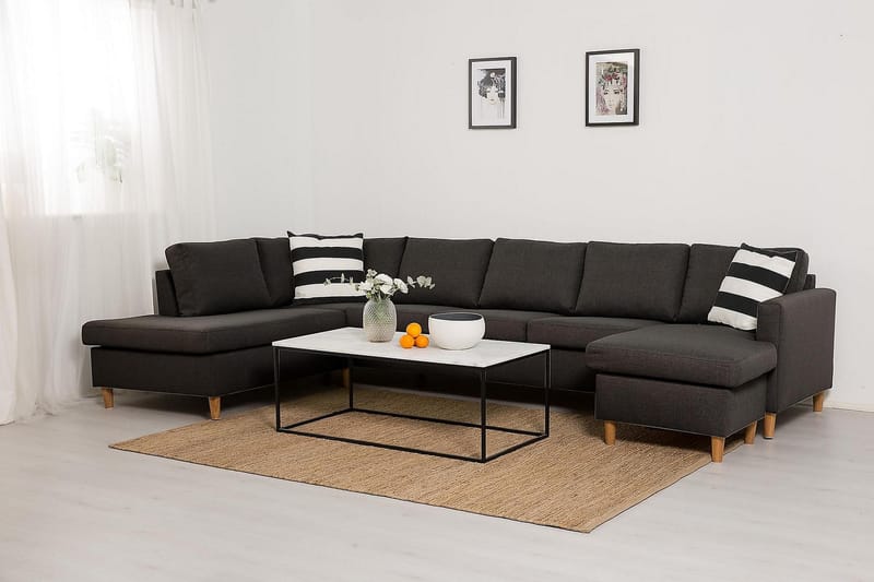 U-sofa Yen Large med Divan Høyre - Mørkgrå - Møbler - Sofaer - U-sofa