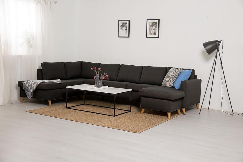 U-sofa Yen Large med Divan Høyre - Mørkgrå - Møbler - Sofaer - U-sofa