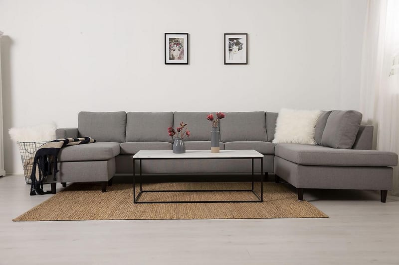 U-sofa Yen Large med Divan Venstre - Lysgrå - Møbler - Sofaer - U-sofa