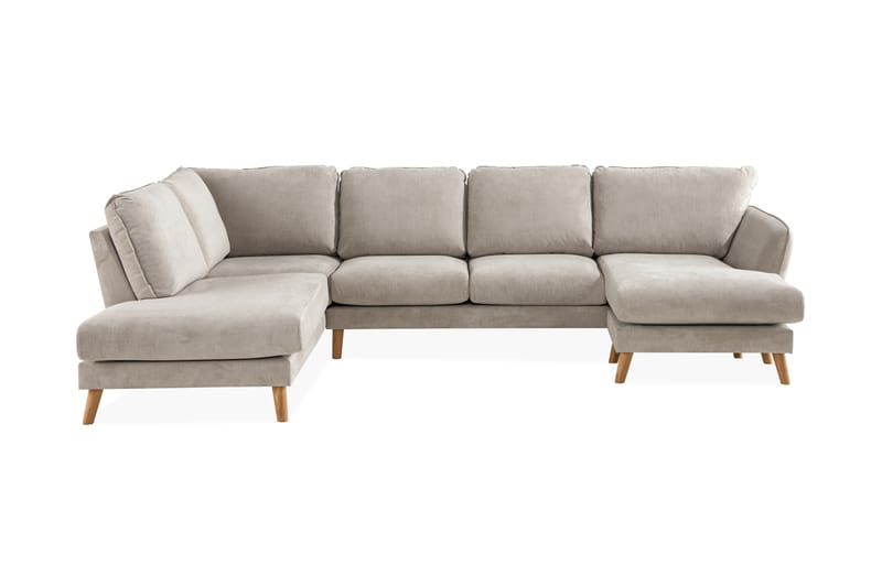 U-soffa Colt Lyx med Divan Høyre - Beige/Eikefarge - Møbler - Sofaer - U-sofa