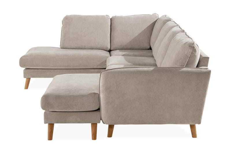 U-soffa Colt Lyx med Divan Høyre - Beige/Eikefarge - Møbler - Sofaer - U-sofa