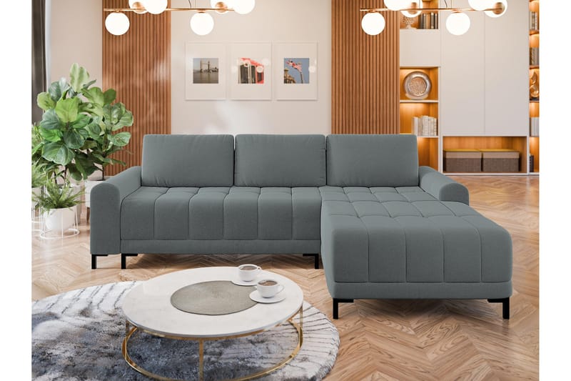 Vilshult Sofa med Divan 3-seter - Grå - Møbler - Sofaer - Sofaer med sjeselong - 3 seters sofa med divan