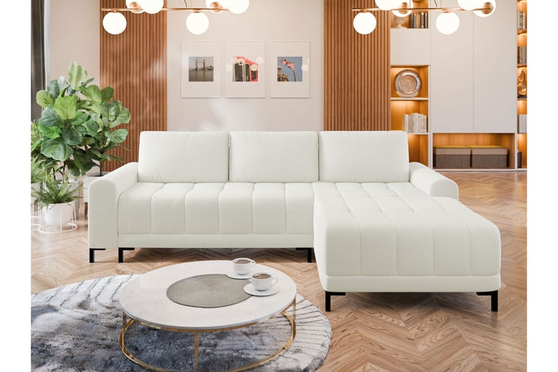 Vilshult Sofa med Divan 3-seter - Hvit - Møbler - Sofaer - Sofaer med sjeselong - 3 seters sofa med divan