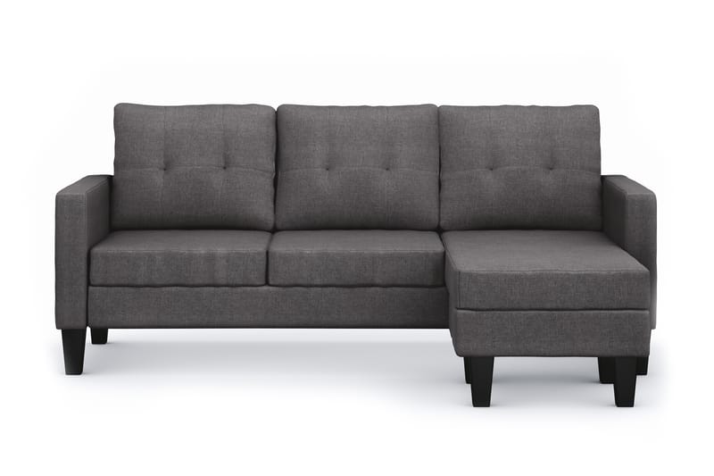 Vislanda 3-seters Sofa med Sjeselong - Grå - Møbler - Sofaer - Sofaer med sjeselong - 3 seters sofa med divan