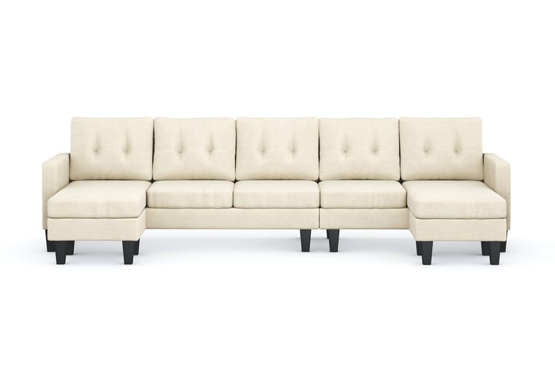 Vislanda 5-seters Sofa med Dobbel Sjeselong - Beige - Møbler - Sofaer - U-sofa