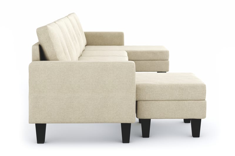 Vislanda 5-seters Sofa med Dobbel Sjeselong - Beige - Møbler - Sofaer - U-sofa