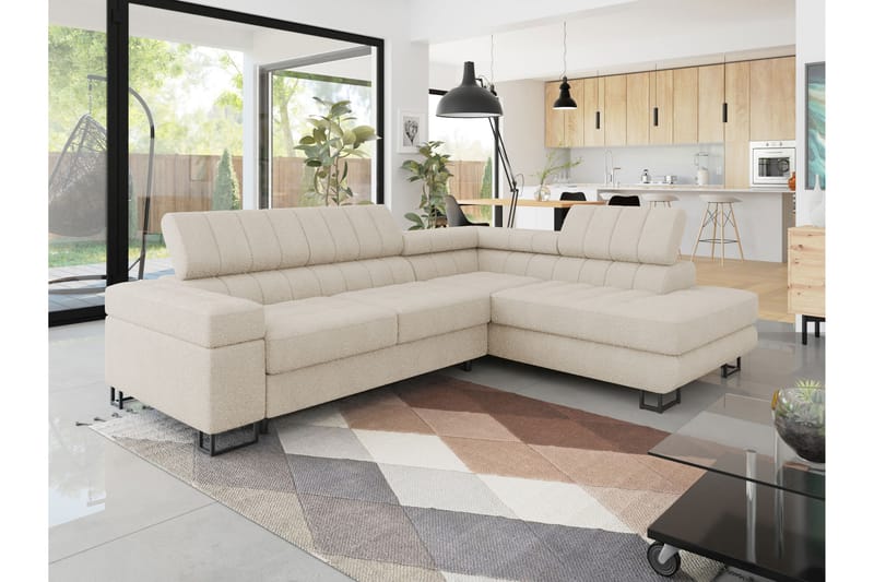 Warwick Sofa med Sjeselong 3-seter - Beige - Møbler - Sofaer - Sofaer med sjeselong - 3 seters sofa med divan